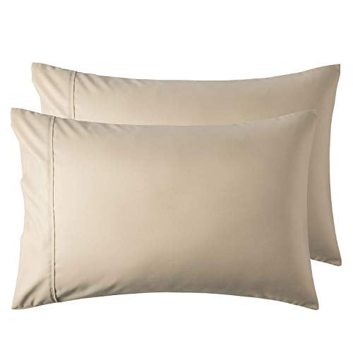 Pillow Case Covers with Envelop Closure Taupe Standard Pillow Cases 2 Pack 20 x 26 inches Brushed Microfiber Bedsure Pillowcases Standard Size Set of 2 